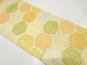 アンティーク　渦巻に青海波模様織り出し袋帯（材料）